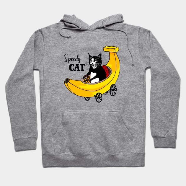 Speedy cat and banana Hoodie by My Happy-Design